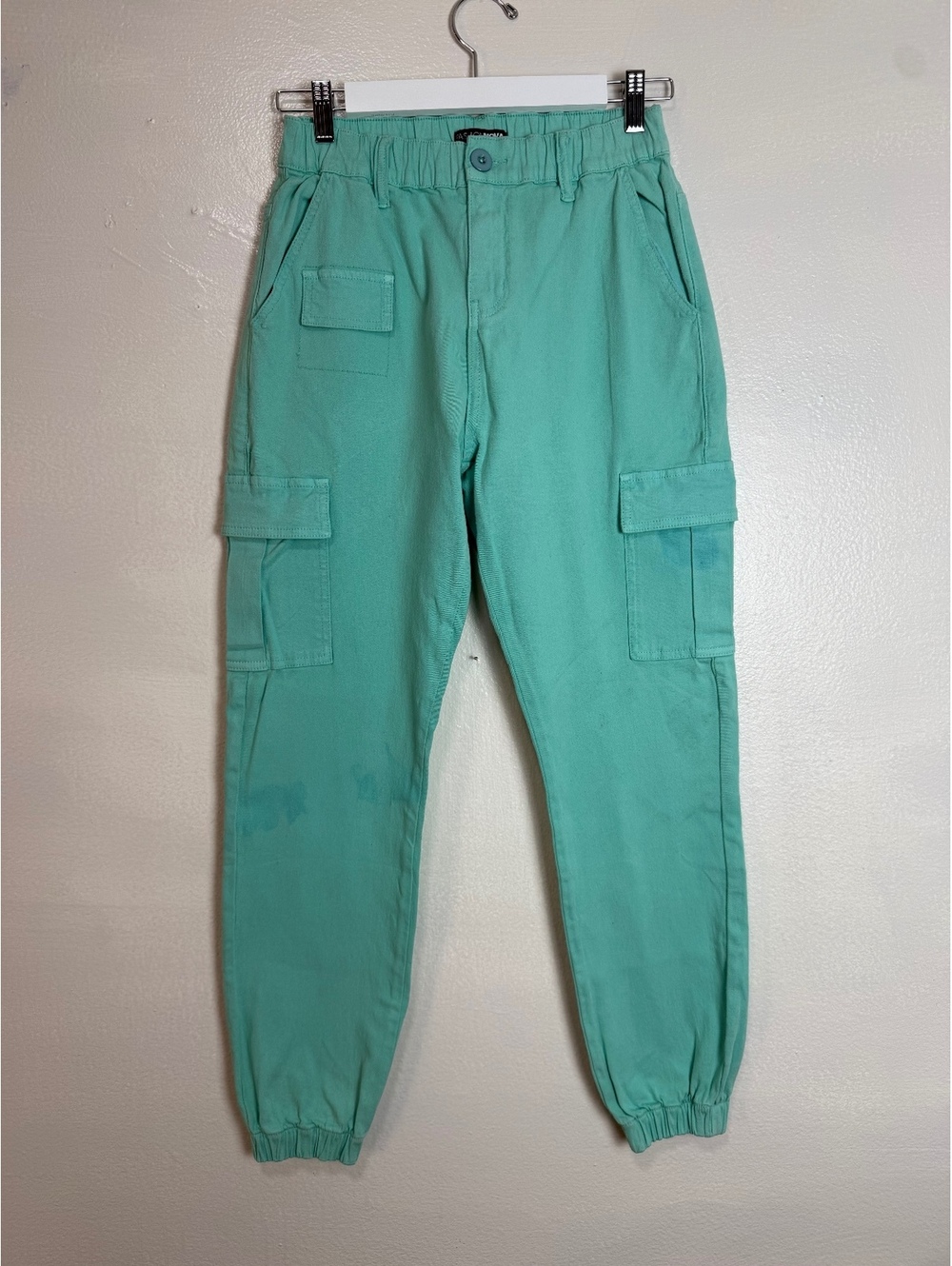 Fashion Nova Mint Green Cargo Jogger Pants Size S Elastic Waist Utility